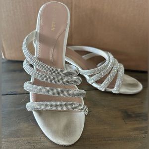 Cole Haan Adella Sandal in sparkly Silver 7.5